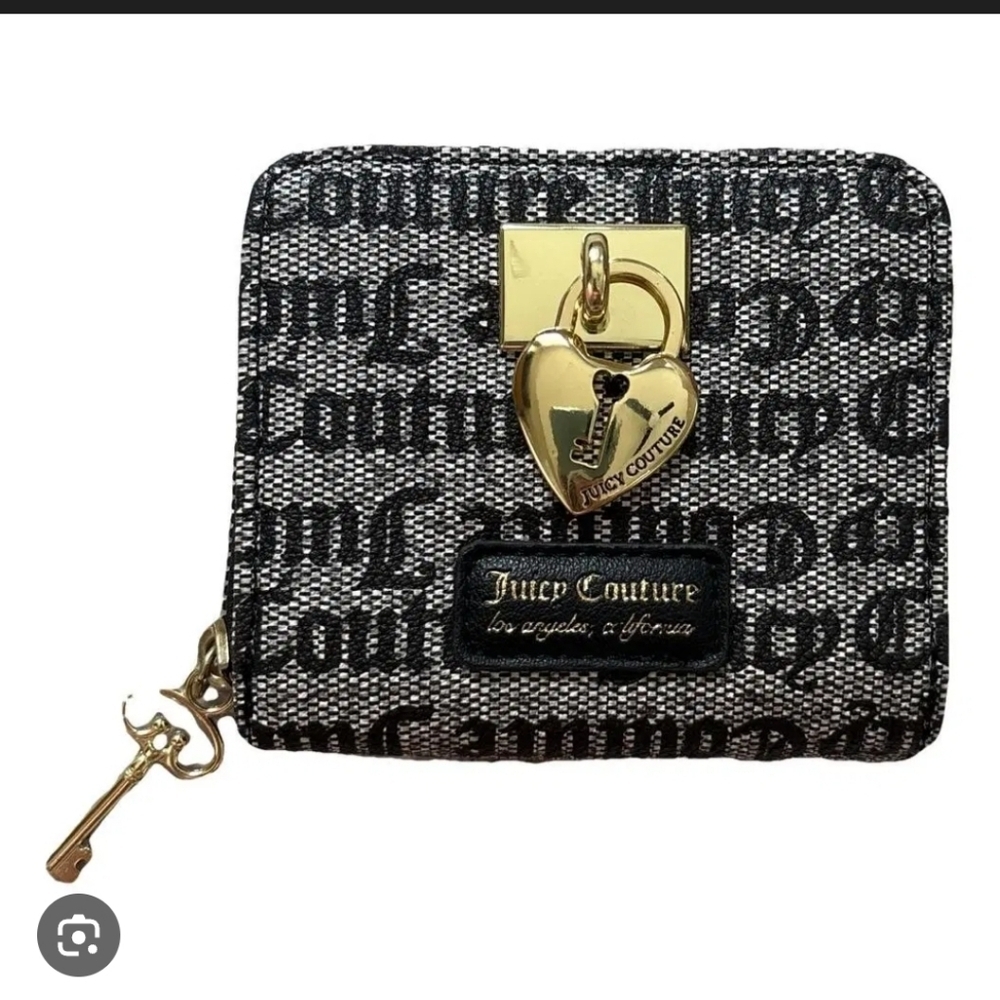 Juicy Couture Black and Gold Cloth Wallet